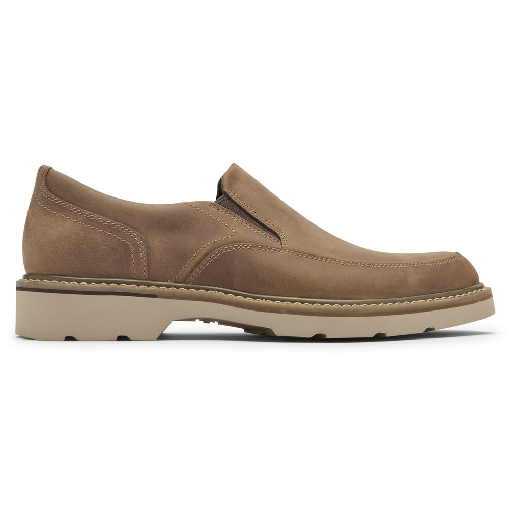 Rockport Mens Slip-On Khaki - Charlee Waterproof - UK 350-ANZMQR